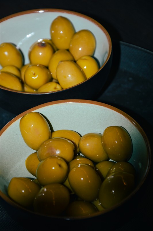 Olives in two bowls